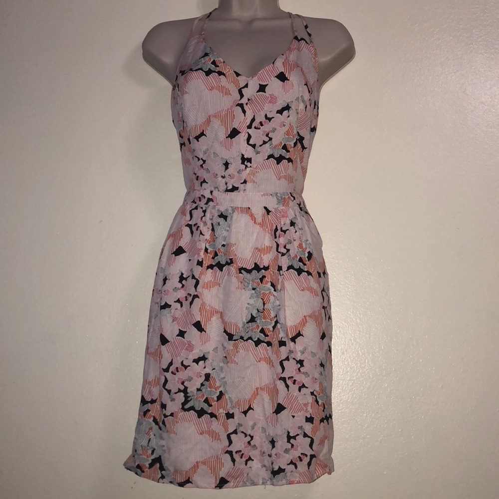 Floral Olive Oak Strappy Back Dress